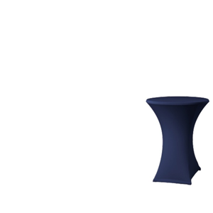 De Verhuurcentrale -Een moderne stretch-rok met rits voor de statafel, blauw.